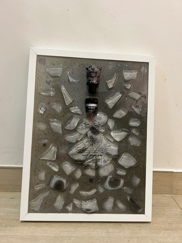 Don Ramon Joven Tequila Broken Bottle Frame unique Art wall hanging decor black white decoration62930641642626112