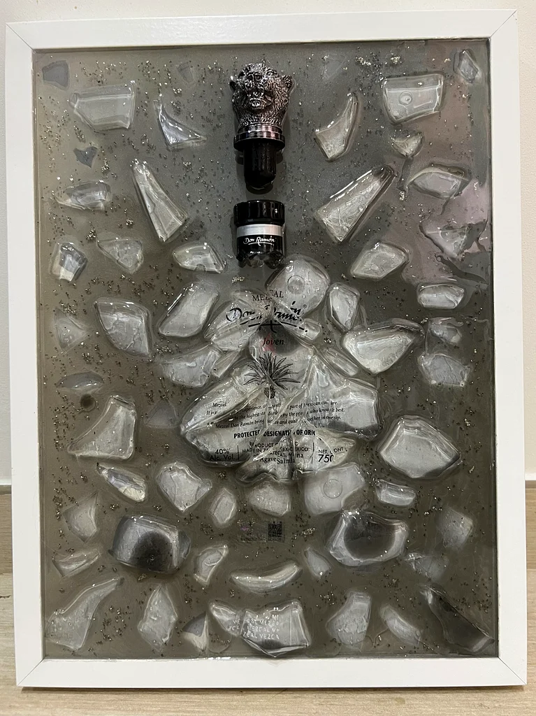 Don Ramon Joven Tequila Broken Bottle Frame unique Art wall hanging decor black white decoration62930641642626114