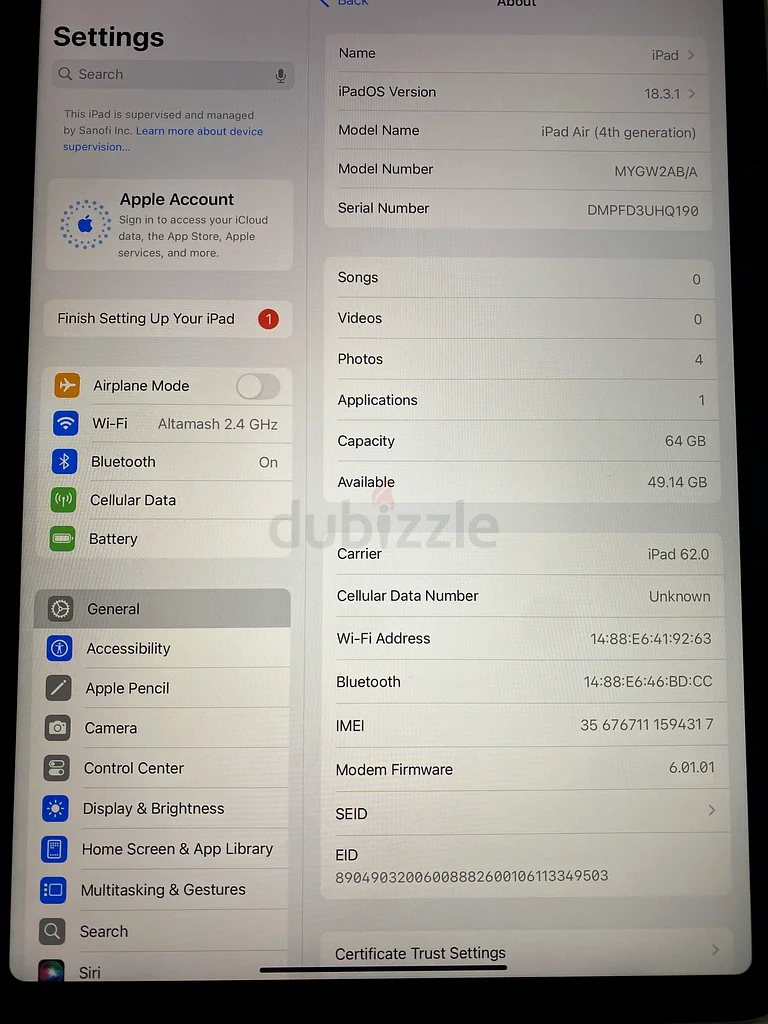 آيباد إير الجيل الرابع، 64 جيجابايت63214895579137111