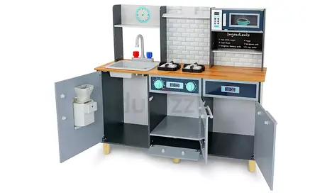 Chad Valley Toy Kitchen for Kids - Roleplay Toys - Preschool Toys - Wooden Toy Kitchen - Girls