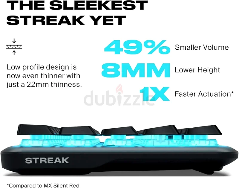 لوحة مفاتيح ألعاب ميكانيكية Fnatic Gear STREAK65 مع إضاءة خلفية LED RGB ومحول Speed Silver - صغيرة63229685794178114