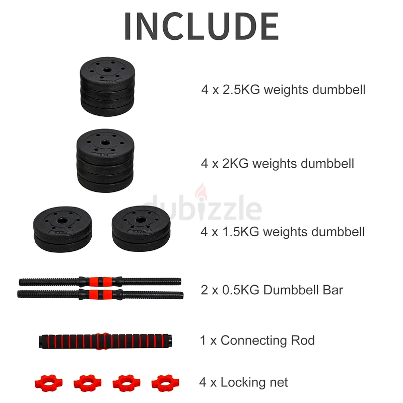 2in 1 djustable plastic Dumbbell Set 25kg  Connecting Bar  dumbells63265598887299112