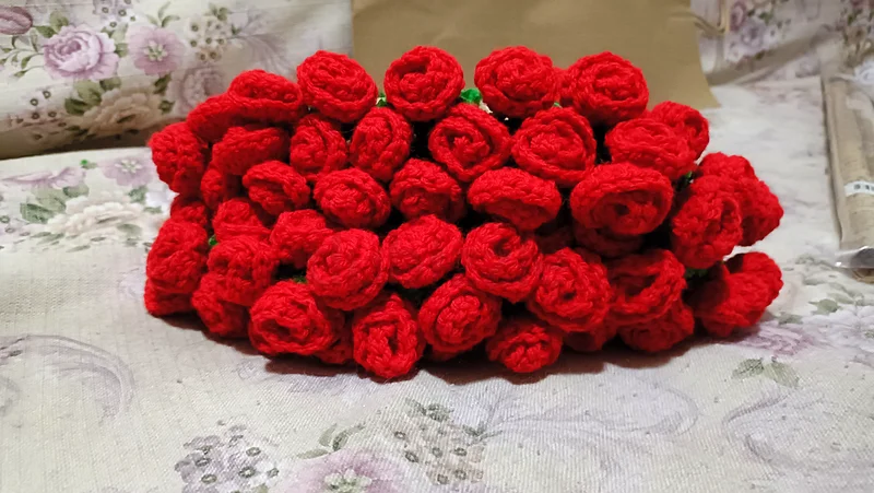 Beautiful Handmade Crochet Rose Blanket Bouquet63225745247107112