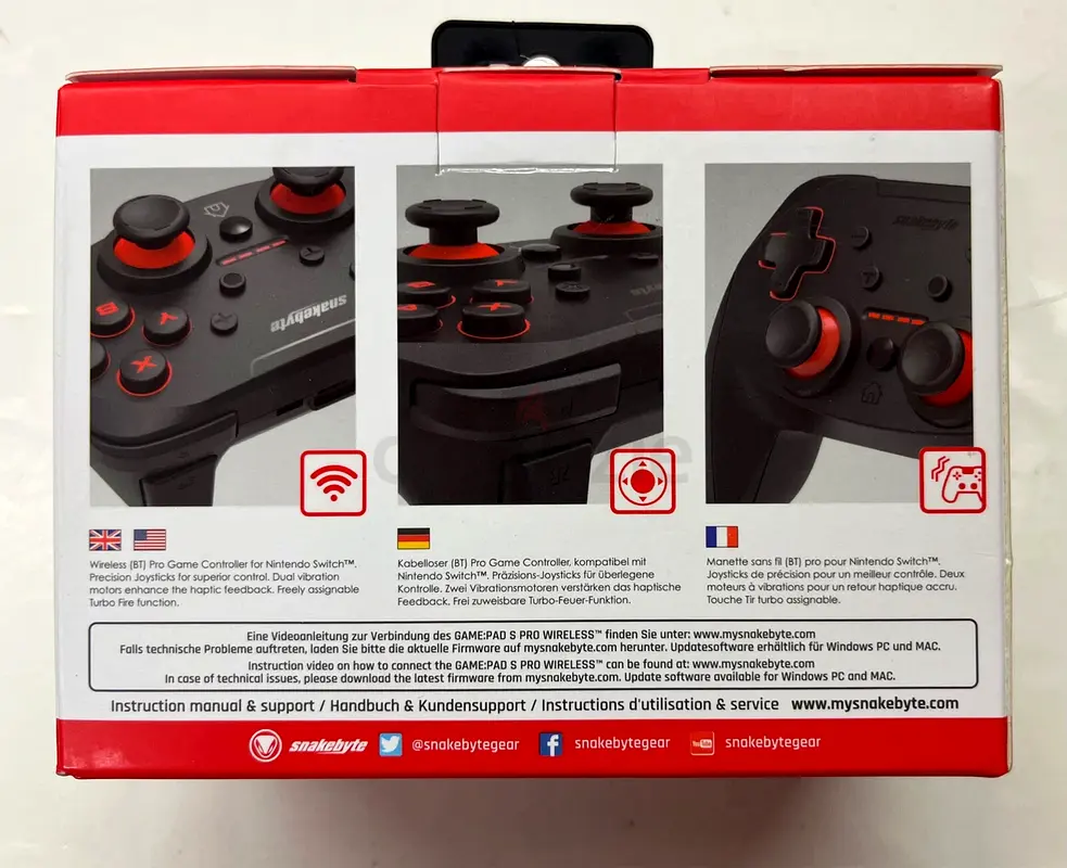 Snakebyte NINTENDO SWITCH Game:Pad S Pro Wireless Controller63229309981953111