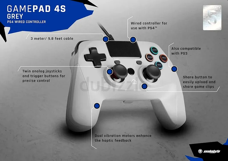 سنيك بايت لعبة: باد 4 إس - رمادي - للاستخدام مع PS4/Slim/Pro - بلاي ستيشن 463175732253441111