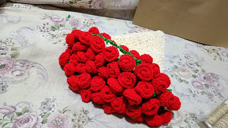 Beautiful Handmade Crochet Rose Blanket Bouquet63225745247107111
