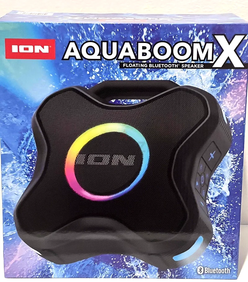 سماعة بلوتوث عائمة قابلة لإعادة الشحن ION AQUABOOM X ISP174 باللون الأسود - جديدة تمامًا632623956320021119
