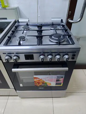 Terim 60X60 Cooker, 4 Gas Burners,55L Oven Capacity, Stainless Steel, Terge66St, FREE DELIVERY +WARR