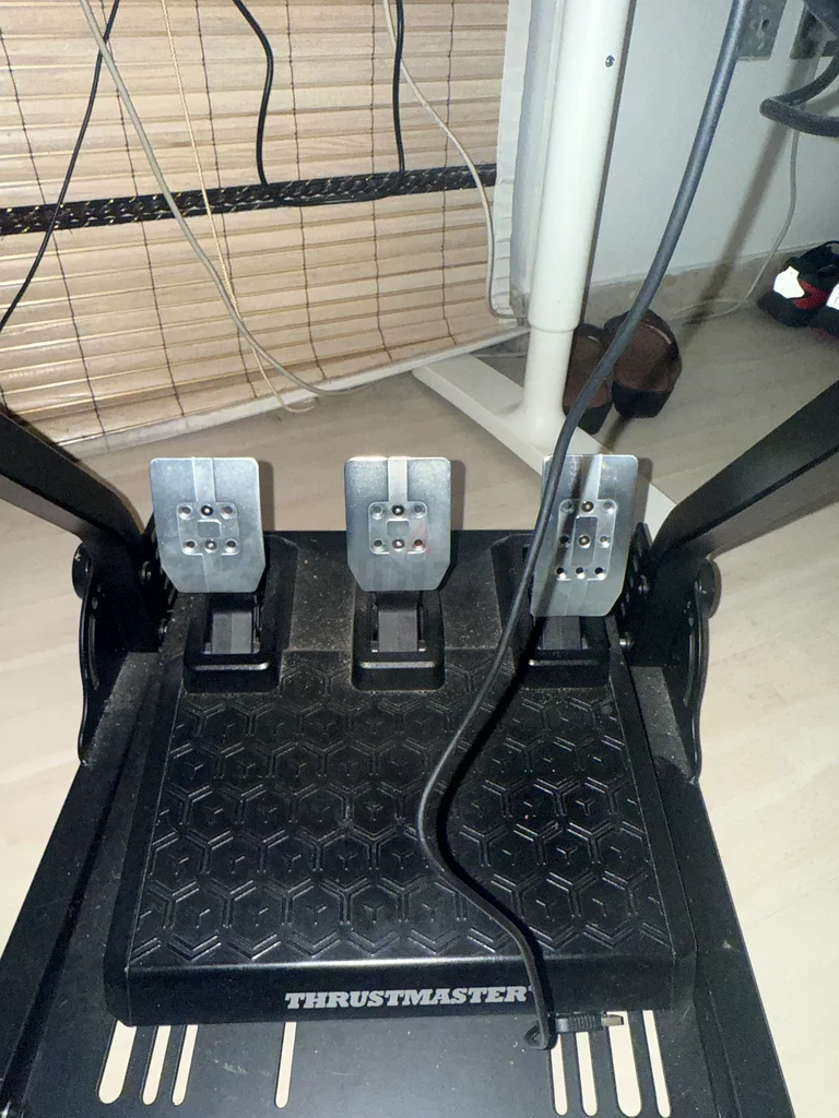 Ferrari SF1000 wheel with T818 wheel base, t3pm pedals, and a stand with all cables63229685787266112