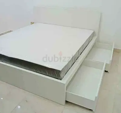 IKEA malam double size 140/200 bed with IKEA mattress and 2 storage drawers underneath