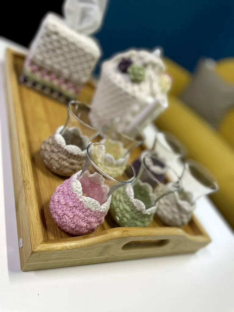 Teapot set with Turkish tea cups and crocheted coasters63215871576578111