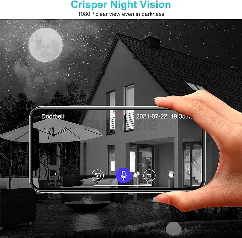Video Doorbell Wireless, 1080P HD Smart WiFi Door View with Chime, PIR Motion Detection, 2-Way Audio63262403755010113