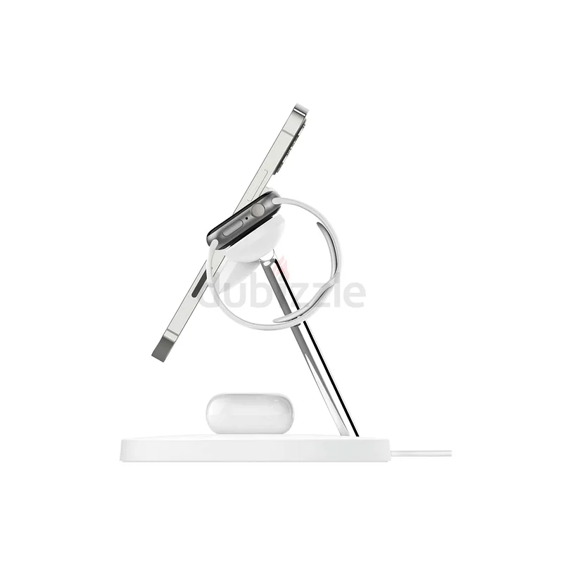 حامل Belkin BoostCharge Pro - لاسلكي - iPhone وApple Watch وAirPods - 3 فتحات - Qi2 - كابل شحن63221853262465113