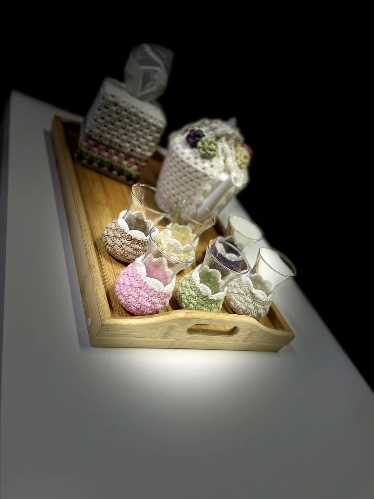 Teapot set with Turkish tea cups and crocheted coasters63215871576578114