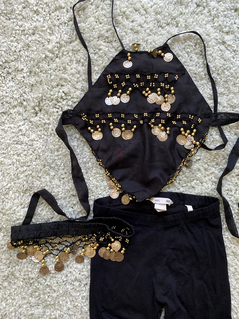 Gorgeous Black Belly Dance Costume with Coin Details!63239078462593111
