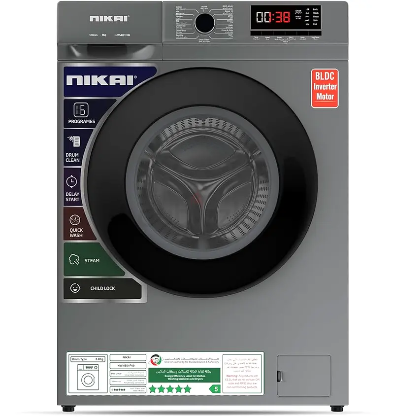 Nikai 8KG Front Loading Fully Automatic Washing Machine