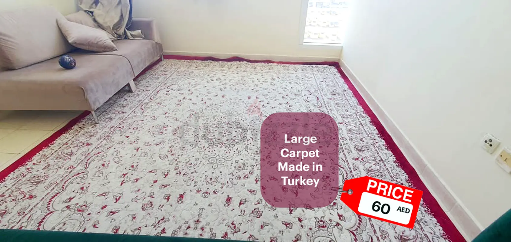 Stunning Turkish Design Large Carpet for Sale