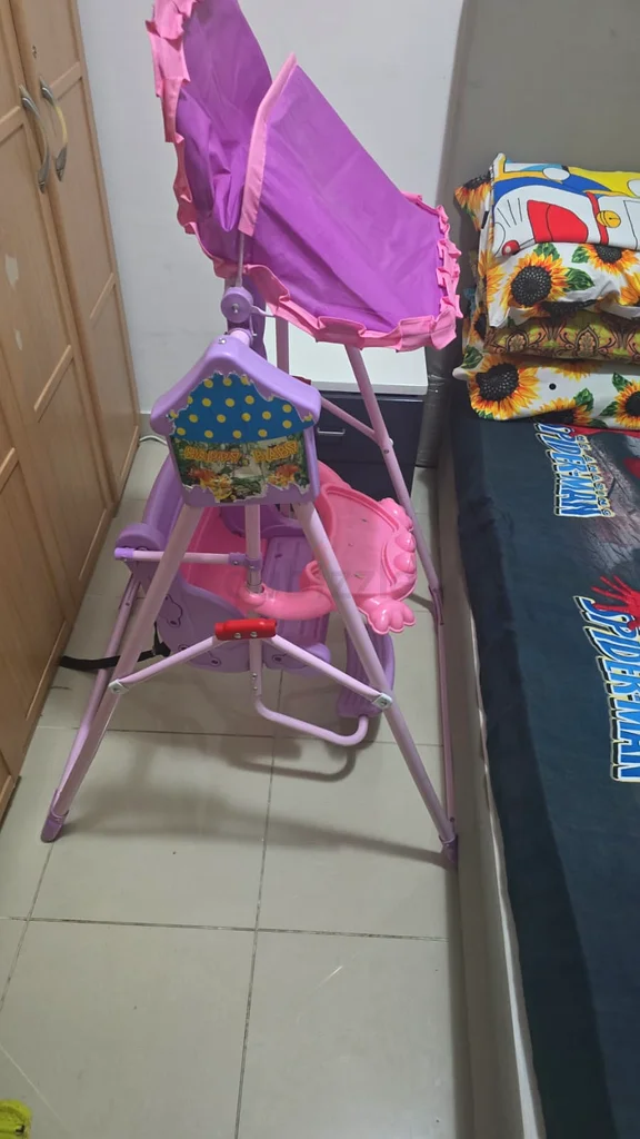 Cute Pink Baby Swing with Canopy - Perfect for Comfort  Play!63204257866371112
