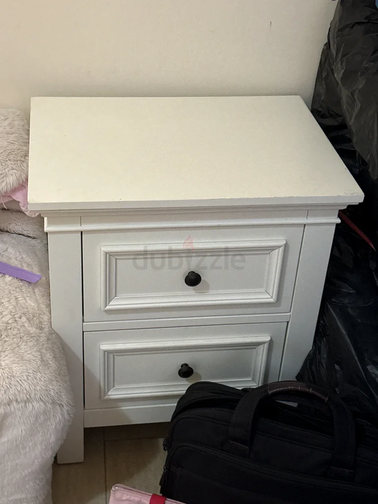Charming White Nightstand with Double Drawers63217820338561118