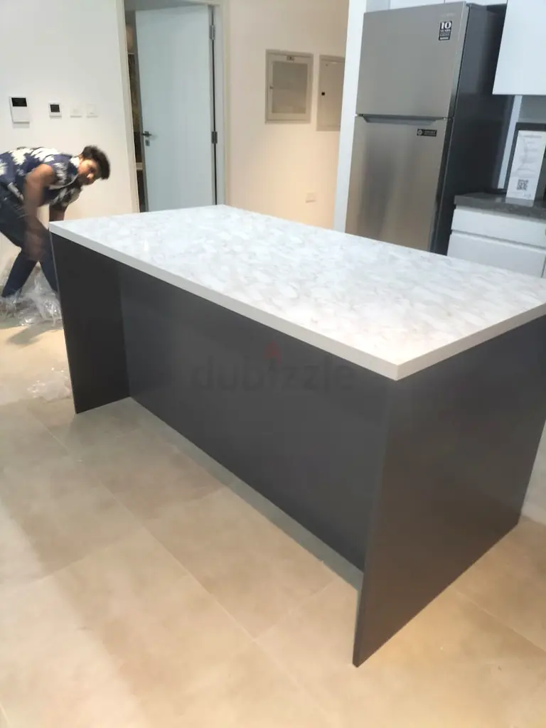 Kitchen island with marble top