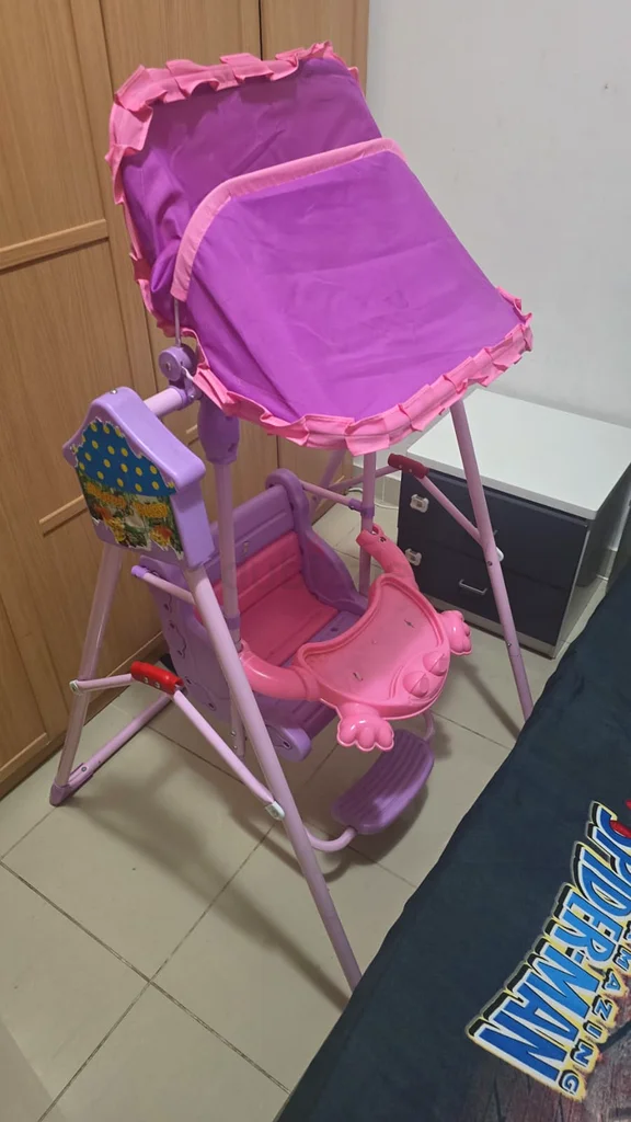 Cute Pink Baby Swing with Canopy - Perfect for Comfort  Play!63204257866371111