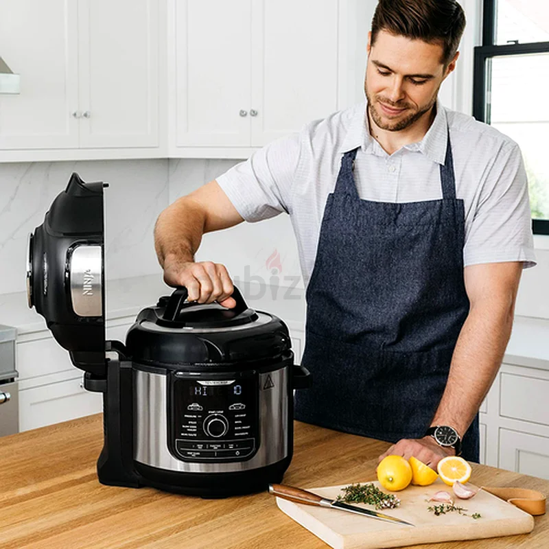 NINJA Foodi Deluxe 8 Qt. Black Electric Pressure Cooker and Air Fryer, Silver63252948928003113