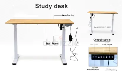 Electric study table height adjustable
