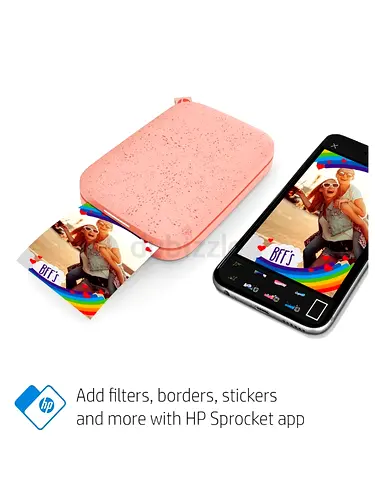 HP Sprocket Portable 2x3 Instant Photo Printer (Blush) Print Pictures on Zink Sticky-Backed Paper f