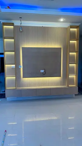 Stylish Wall Unit with LED Lights - Perfect for Your Living Room!