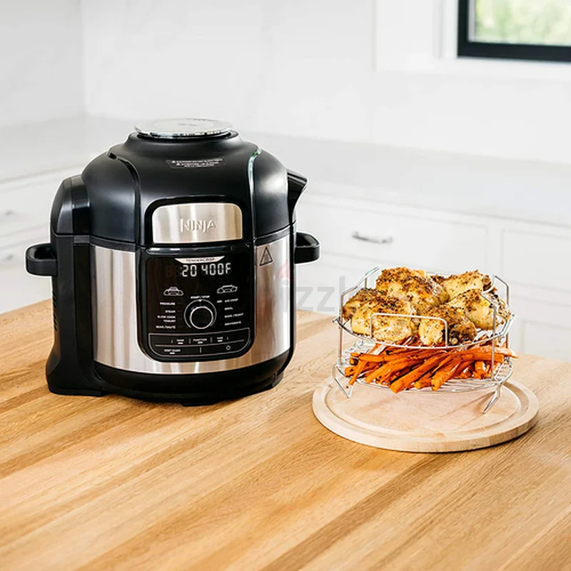 NINJA Foodi Deluxe 8 Qt. Black Electric Pressure Cooker and Air Fryer, Silver63252948928003111