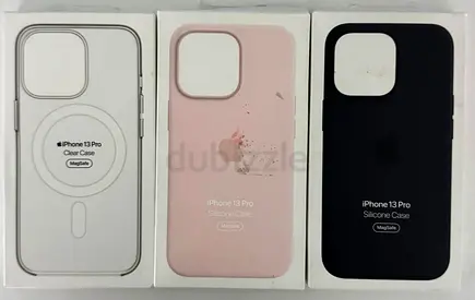 iPhone 13 Pro MagSafe 3 Case 3 leather 1 Clear Case if but any 1/ 130 AED Brand New Never Used