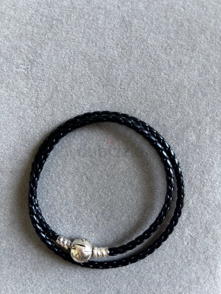 Pandora SILVER LEATHER BRACELET, DOUBLE, BLACK63173510882434111