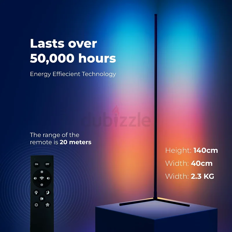 1914 - BESTY HOME Original Corner Floor Lamp Smart RGB Adjustable Brightness, Color-Changing LED63219819548418113