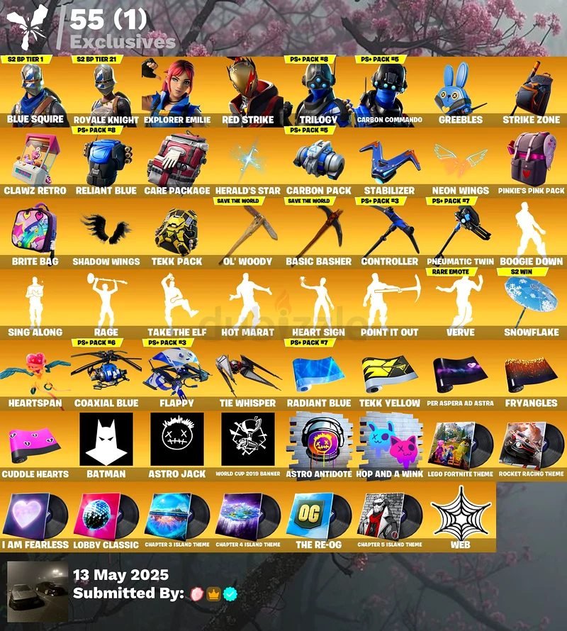 حساب فورتنايت أصلي + فارس أزرق + إيموت الحيوان الزاحف63228311968514111