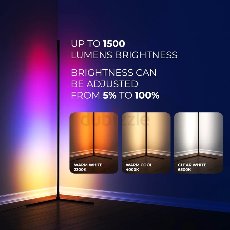 1914 - BESTY HOME Original Corner Floor Lamp Smart RGB Adjustable Brightness, Color-Changing LED63219819548418114