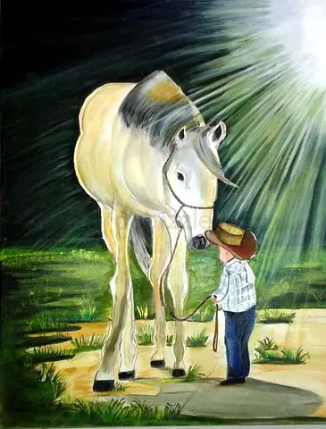 Charming Equine Encounter Painting