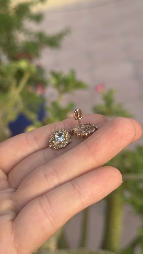 Elegant Aquamarine  Peridot Stud Earrings – 925 Sterling Silver with 14K Gold Plating | Natural Gem62932694750082112