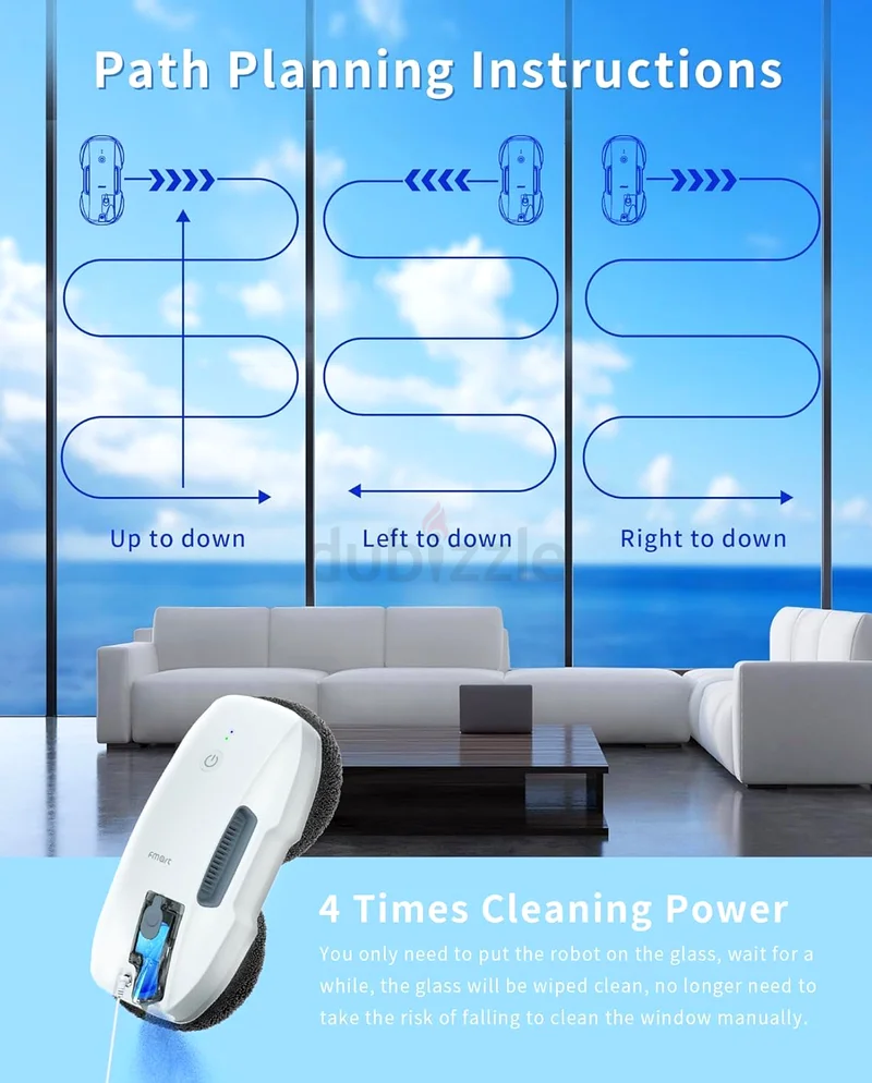 Fmart Window Cleaner Robot T9 Smart Glass Cleaning with Ultrasonic Spray for Indoor Outdoor High Ris63253472385537114