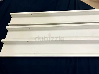 Set of 3 White Wall Mount Shelf Sets, Wooden Wall Shelves for Decoration and Presentation