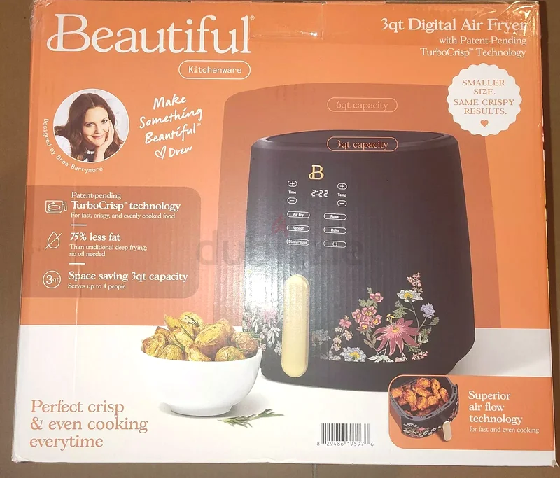 Drew Barrymore 19605 Beautiful 6 Qt Air Fryer W/TurboCrisp Technology63252948229506113