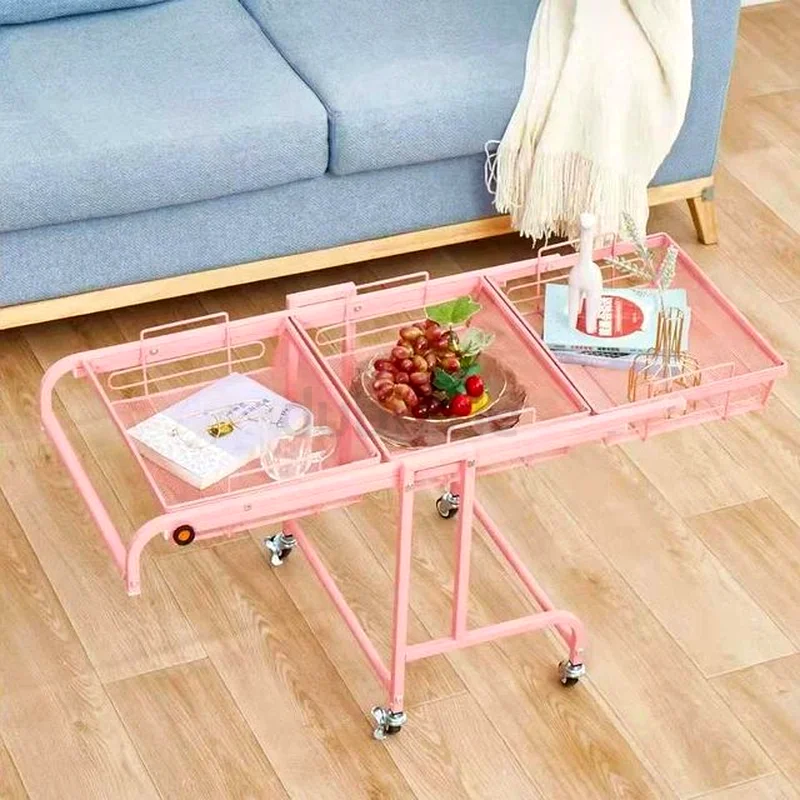 3-Tier Metal Shelf/Food serving trolley, parallel foldable63219338896130112