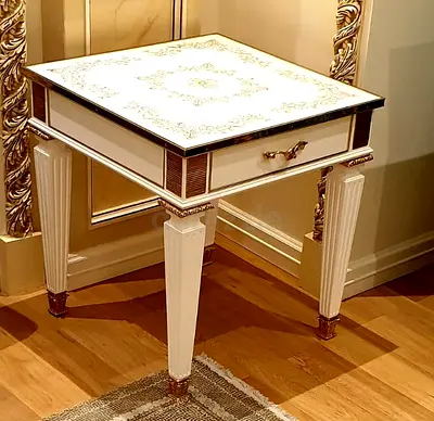 Elegant Vintage Side Table with Intricate Detailing