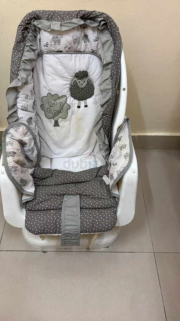 Comfortable Grey Baby High Chair with Cute Sheep Design632042838698271128