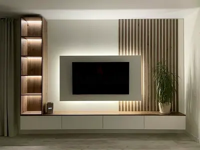 Elegant Modern TV Unit with Stylish LED Lighting