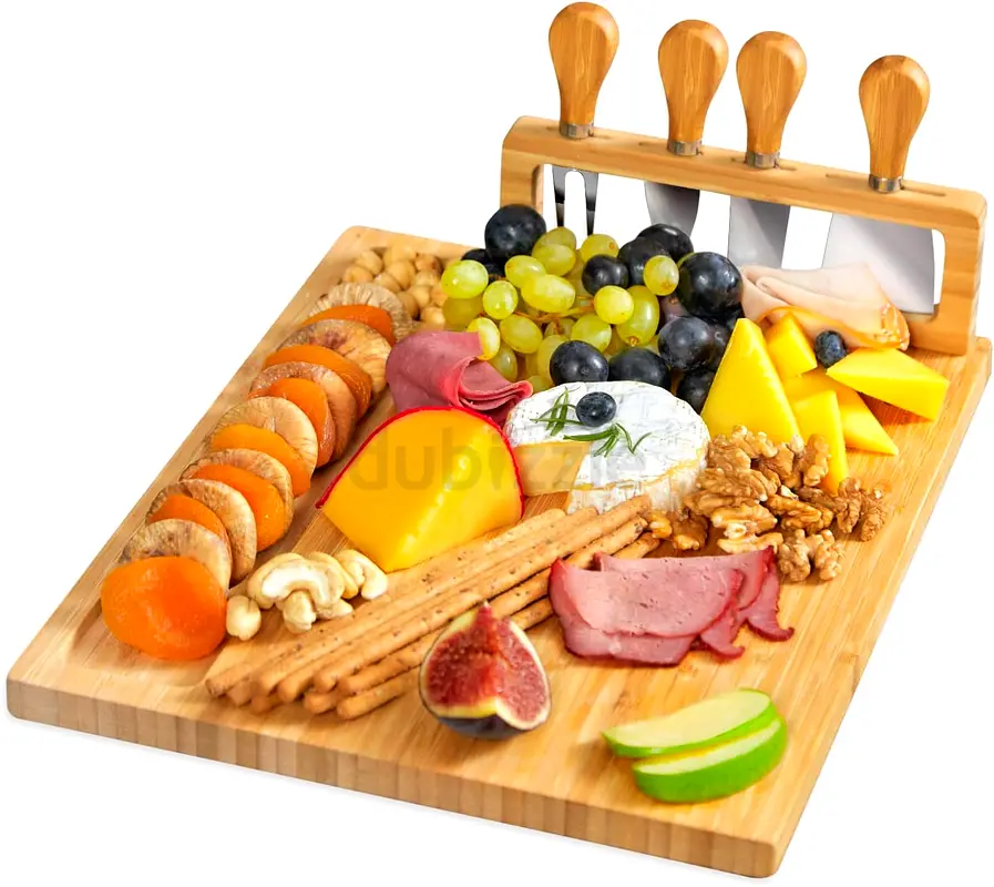 Elegant Bamboo Cheese Board  Knife Set - Perfect for Entertaining!