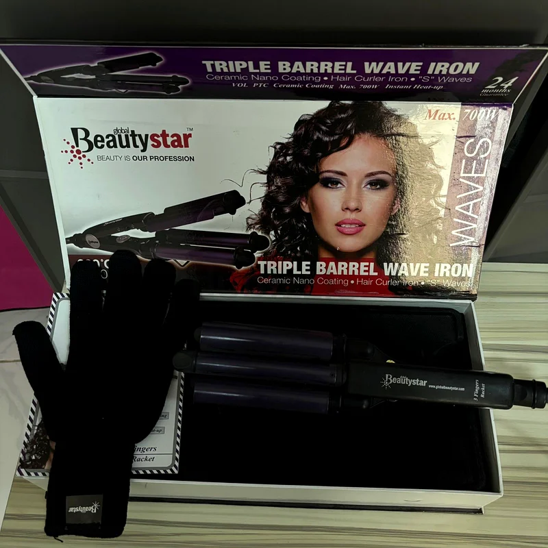 Transform Your Hair with the Beauty Star Triple Barrel Wave Iron!63242688493698111