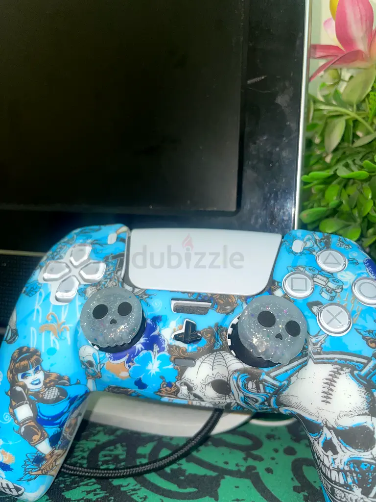Custom Blue Patterned PlayStation 5 Controller - Upgrade Your Gaming Experience!