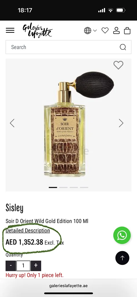 SOIR d’ORIENT (limited edition) perfume (original packaging) for sale.62935675545475114