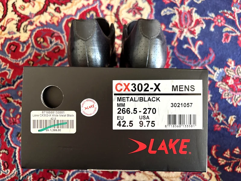 حذاء الدراجات Lake CX302-X مقاس 42.5 واسع اللون معدني/أسود63246752615041111