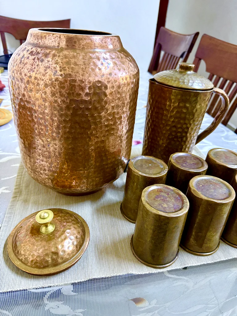 5 liter Copper Water Dispenser with Jug and Glasses63185239853699112